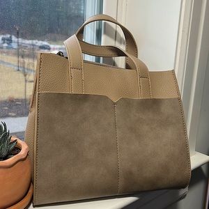 FRENCH Tan Faux Fur and Faux Leather Purse